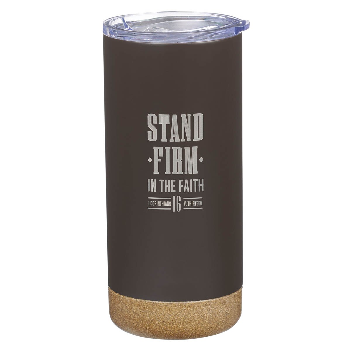 Stand Firm in the Faith Espresso-brown Stainless Steel Tumbler - 1 Corinthians 16:13