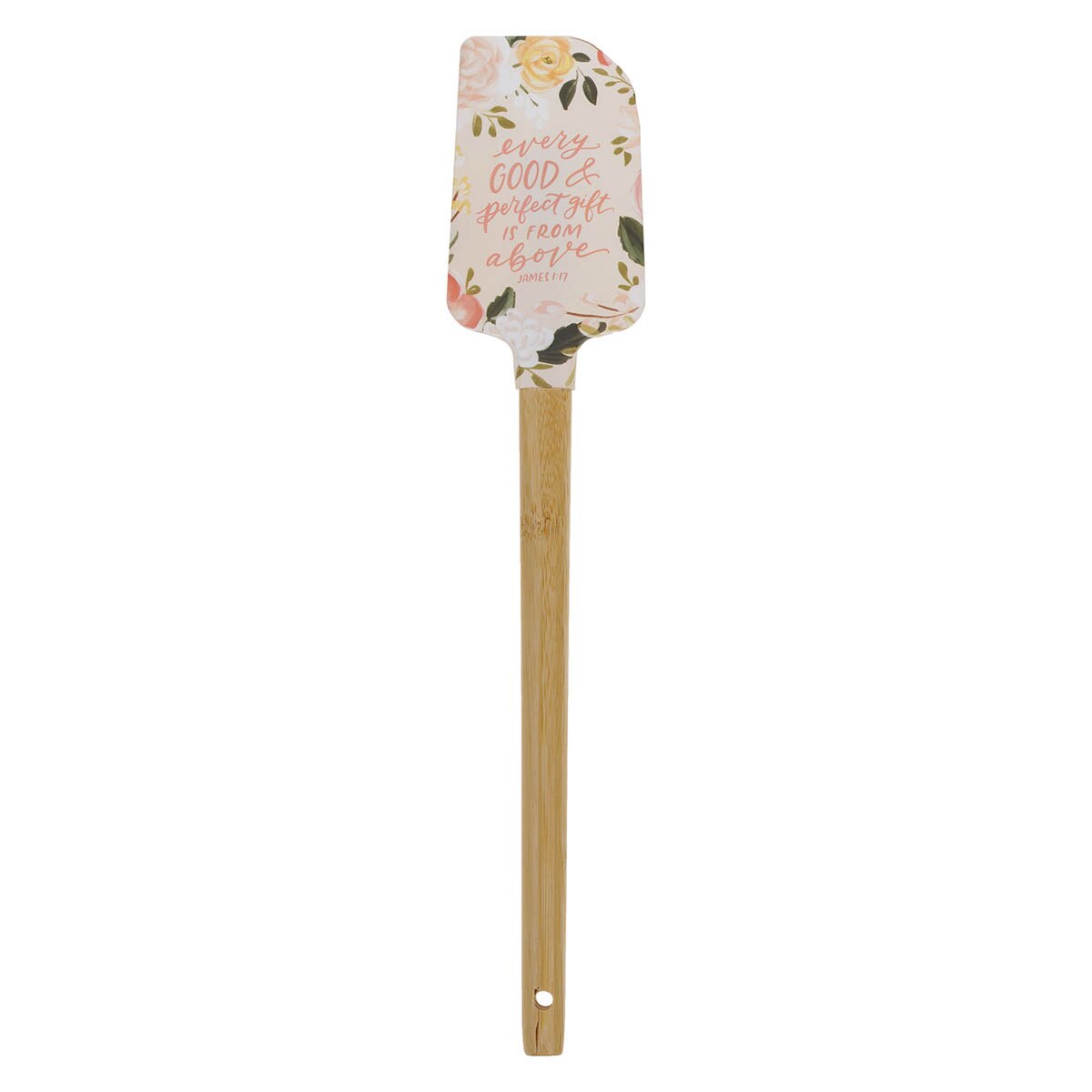 Every Good and Perfect Gift Pink Floral Silicone Spatula – James 1:17