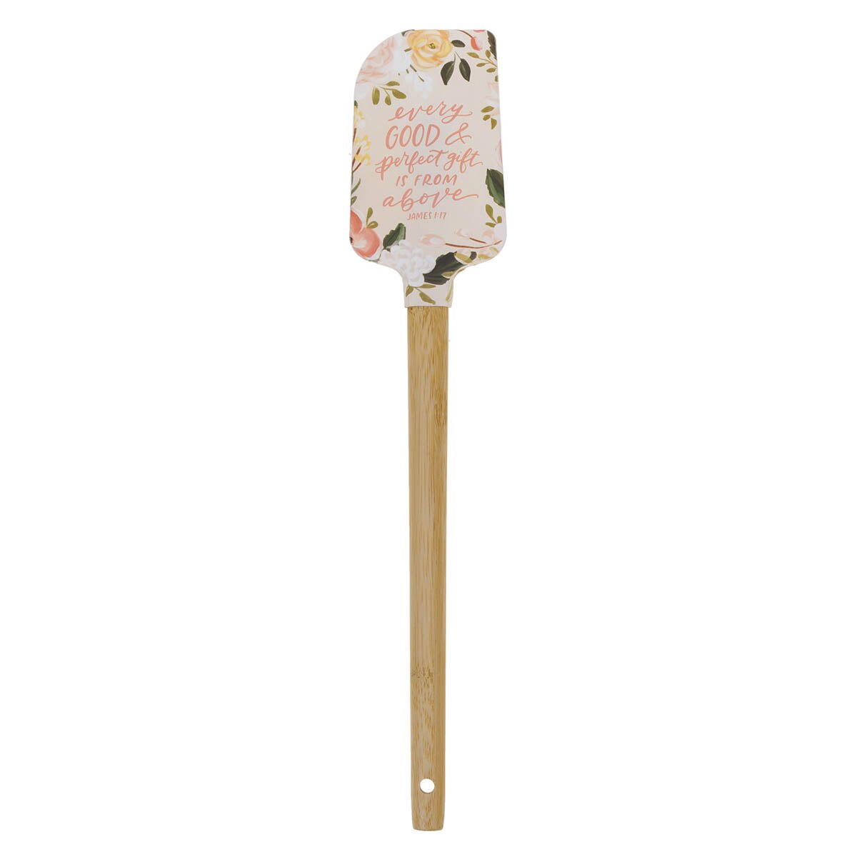 Every Good and Perfect Gift Pink Floral Silicone Spatula – James 1:17