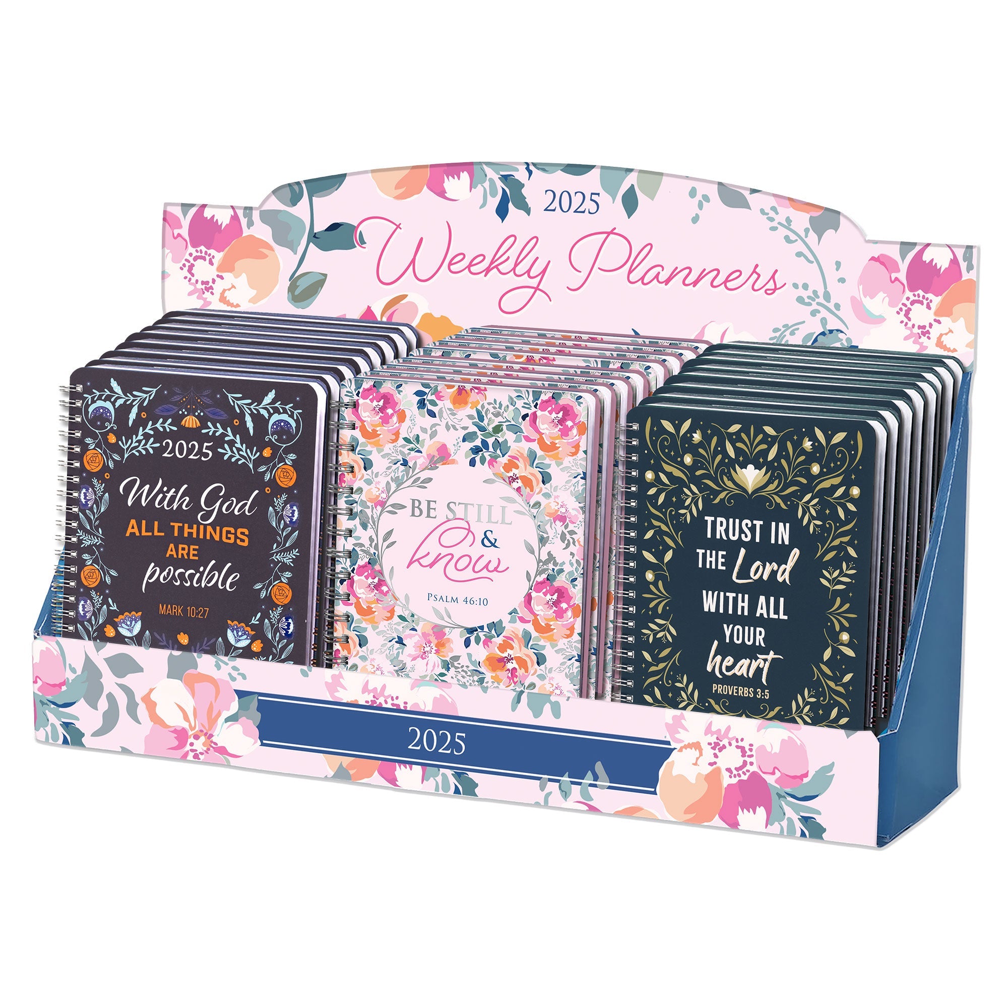 Pre-packed 2025 Wirebound Weekly Planner Merchandiser