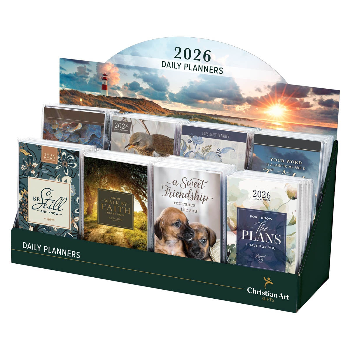 Pre-packed 2026 Small Daily Planner Merchandiser