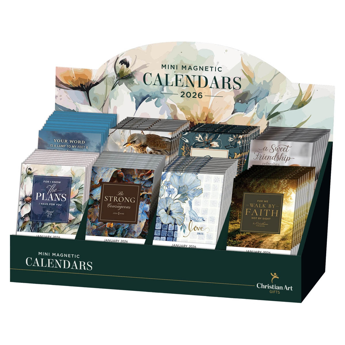 Pre-packed 2026 Mini Magnetic Calendar Merchandiser