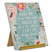 Blossoms of Faith Desktop Scripture Cards with Gold Metal Stand