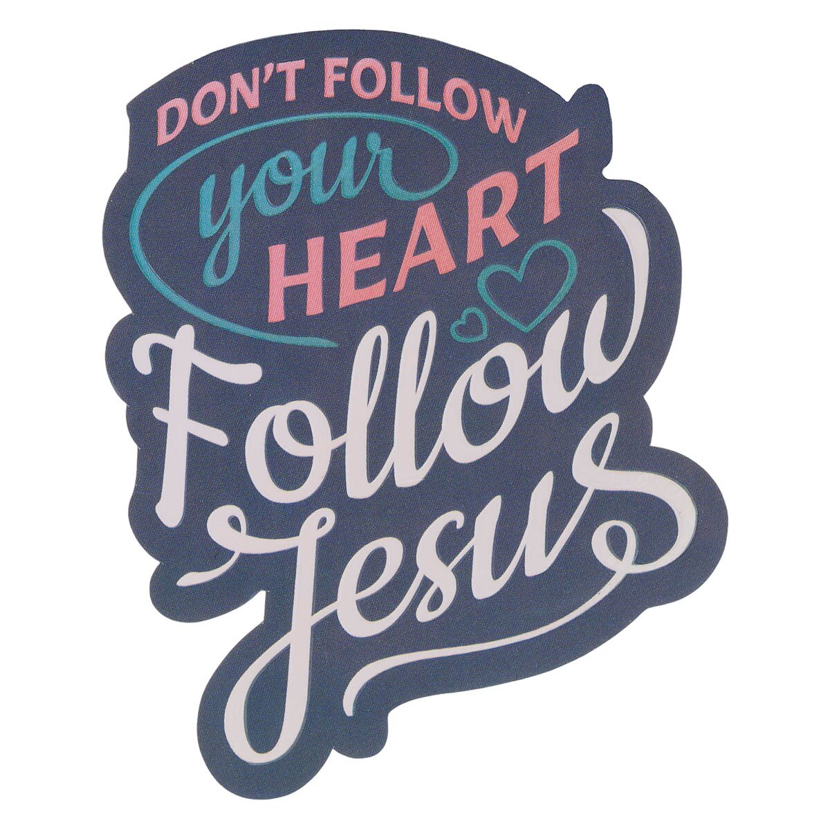 Follow Jesus Peach Floral Mosaic Sticker