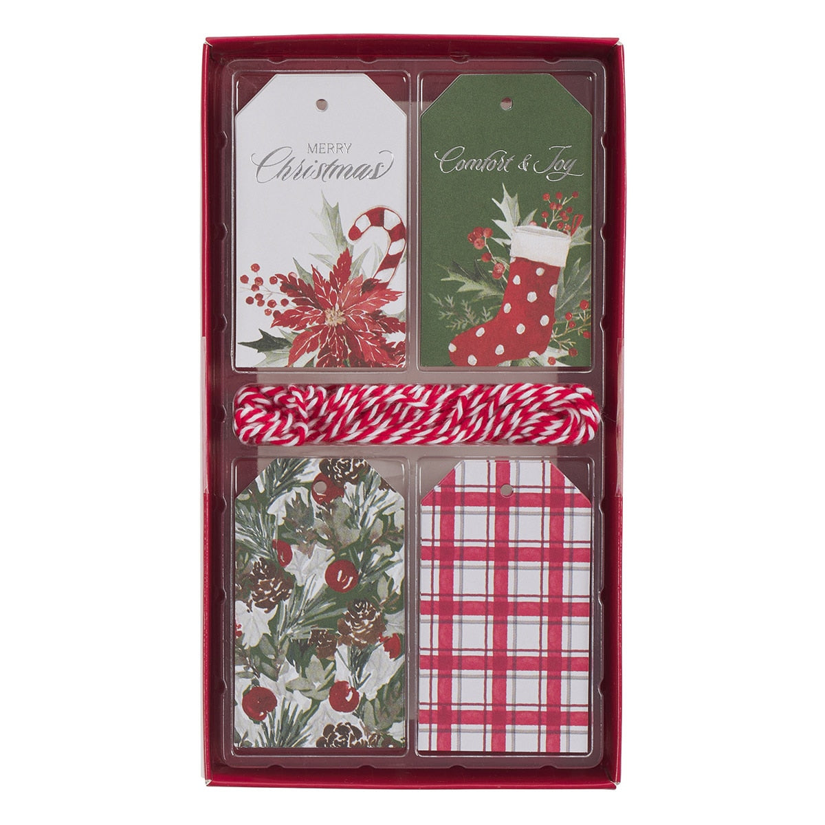 Poinsettia and Holly Christmas Gift Tag Set