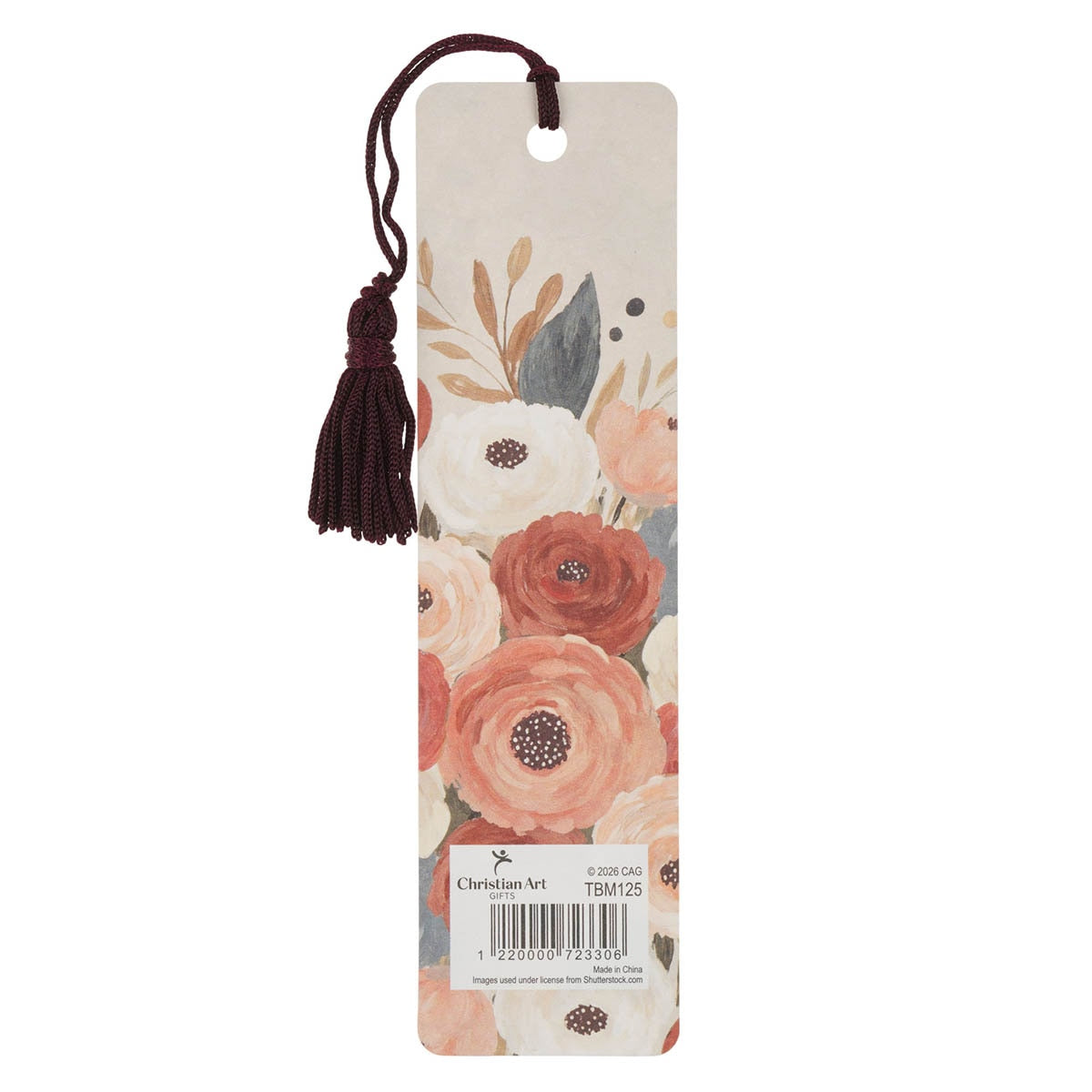 Be Joyful Floral Bookmark with Tassel - Romans 12:12