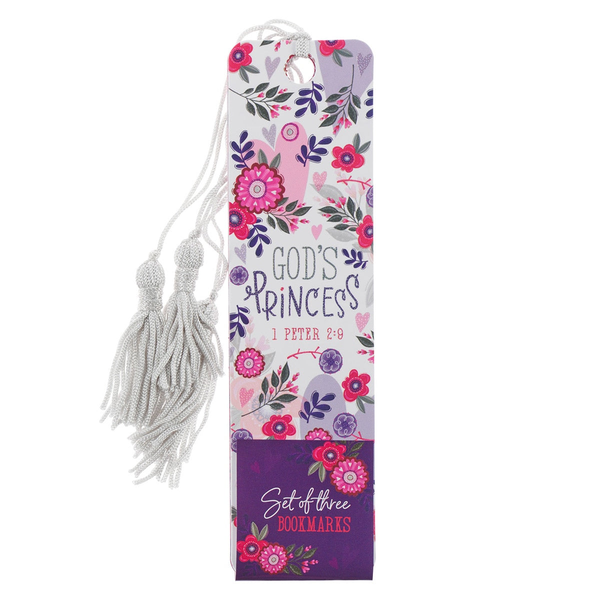 God's Princess Pink Floral Paper Bookmark Set - 1 Peter 2:9