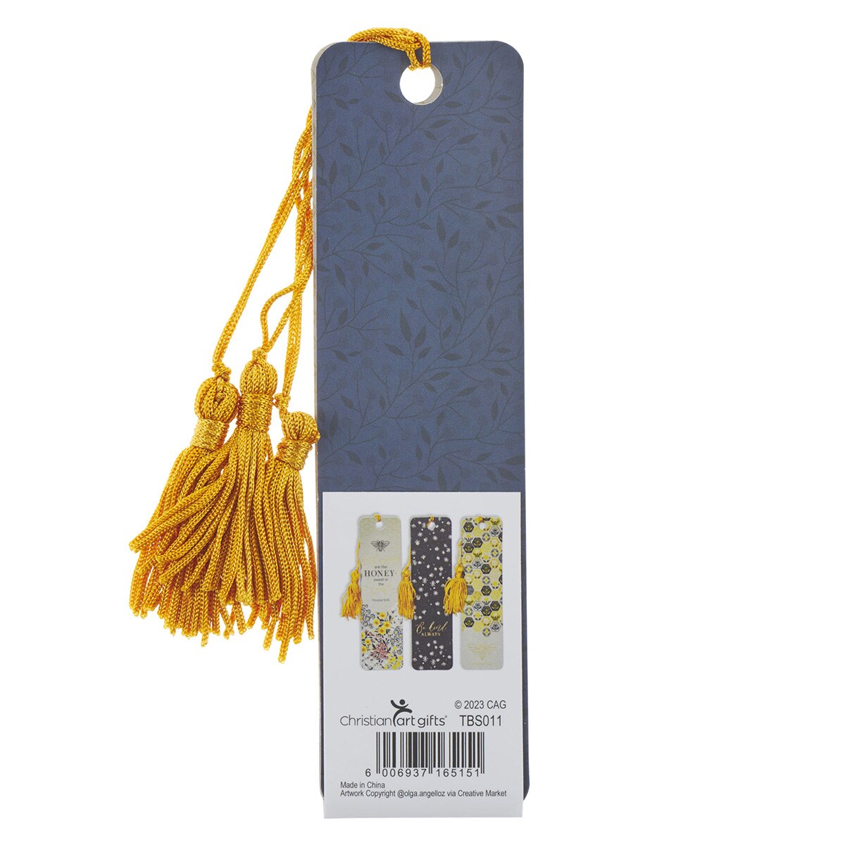 Kind Words are Like Honey Navy and Yellow Bookmark Set - Proverbs 16: