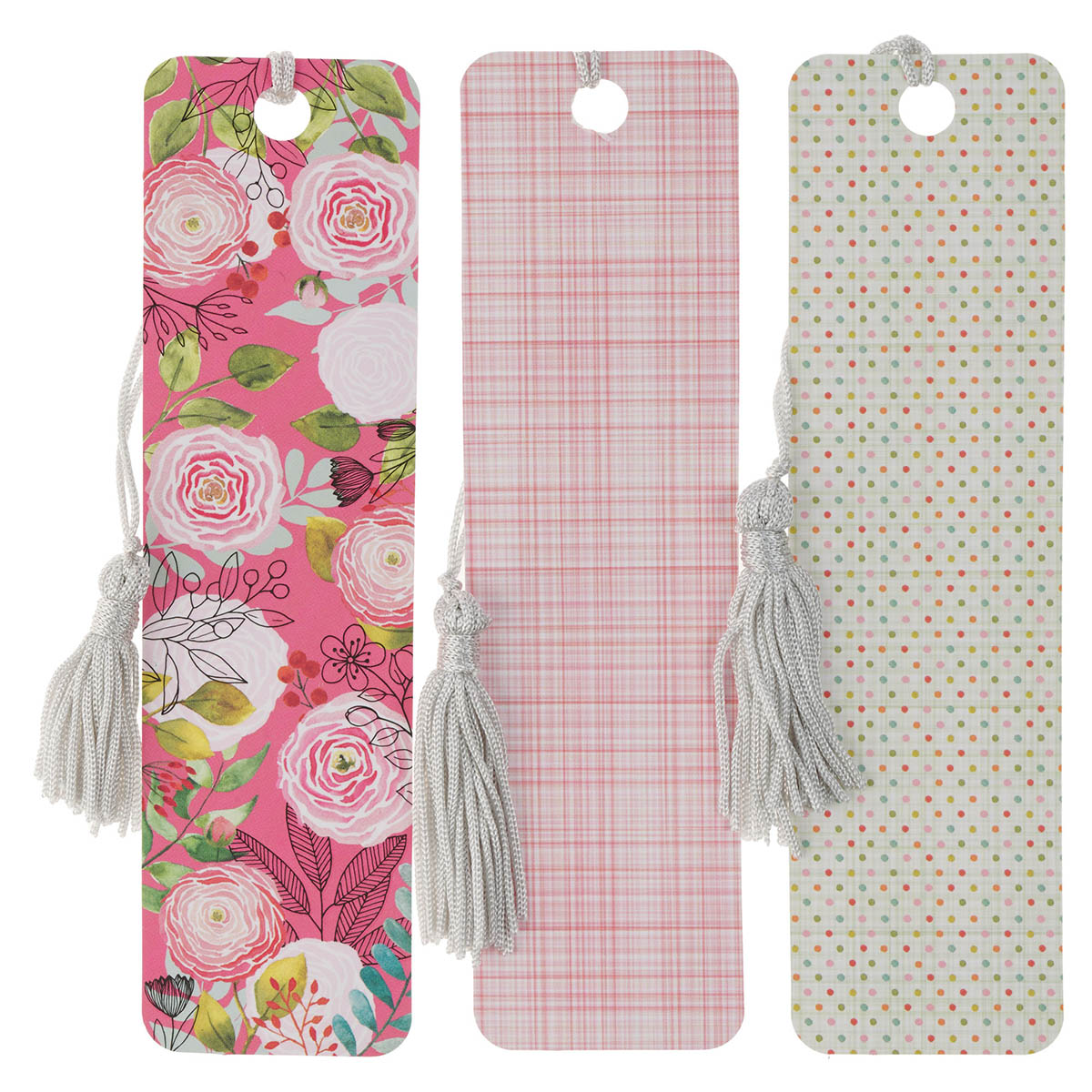 A Grateful Heart Pink Floral Bookmark with Tassel Set