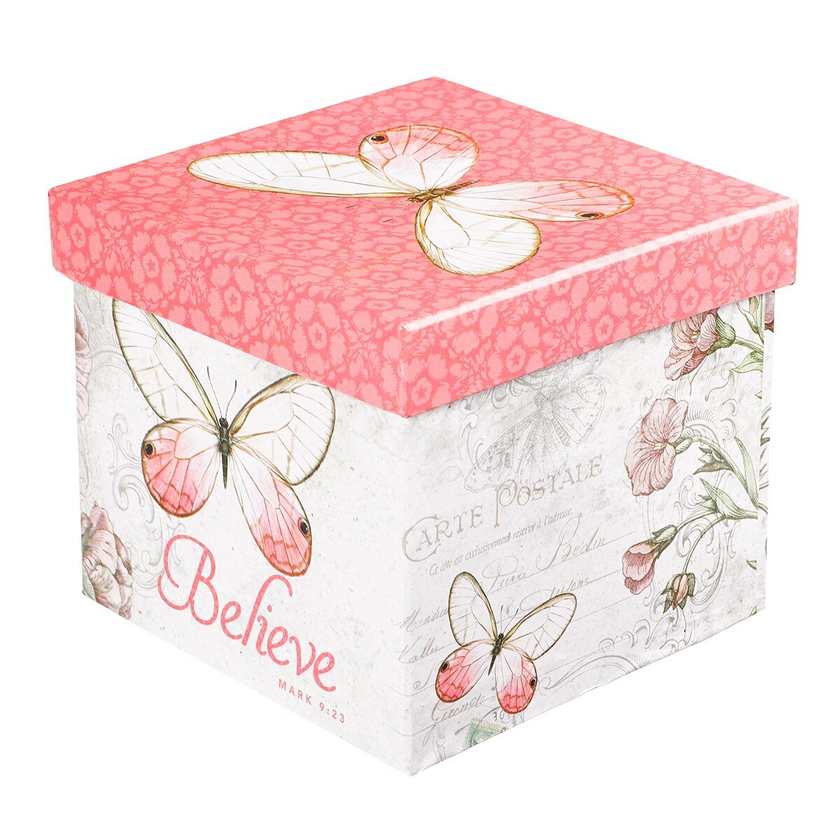 Believe Pink Butterfly Blessings Tea Pot - Mark 9:23