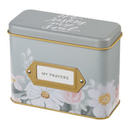 He Restores My Soul Green Floral Garden Prayer Cards in a Tin - Psalm 23:3