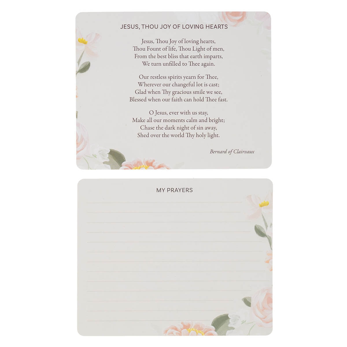 He Restores My Soul Green Floral Garden Prayer Cards in a Tin - Psalm 23:3