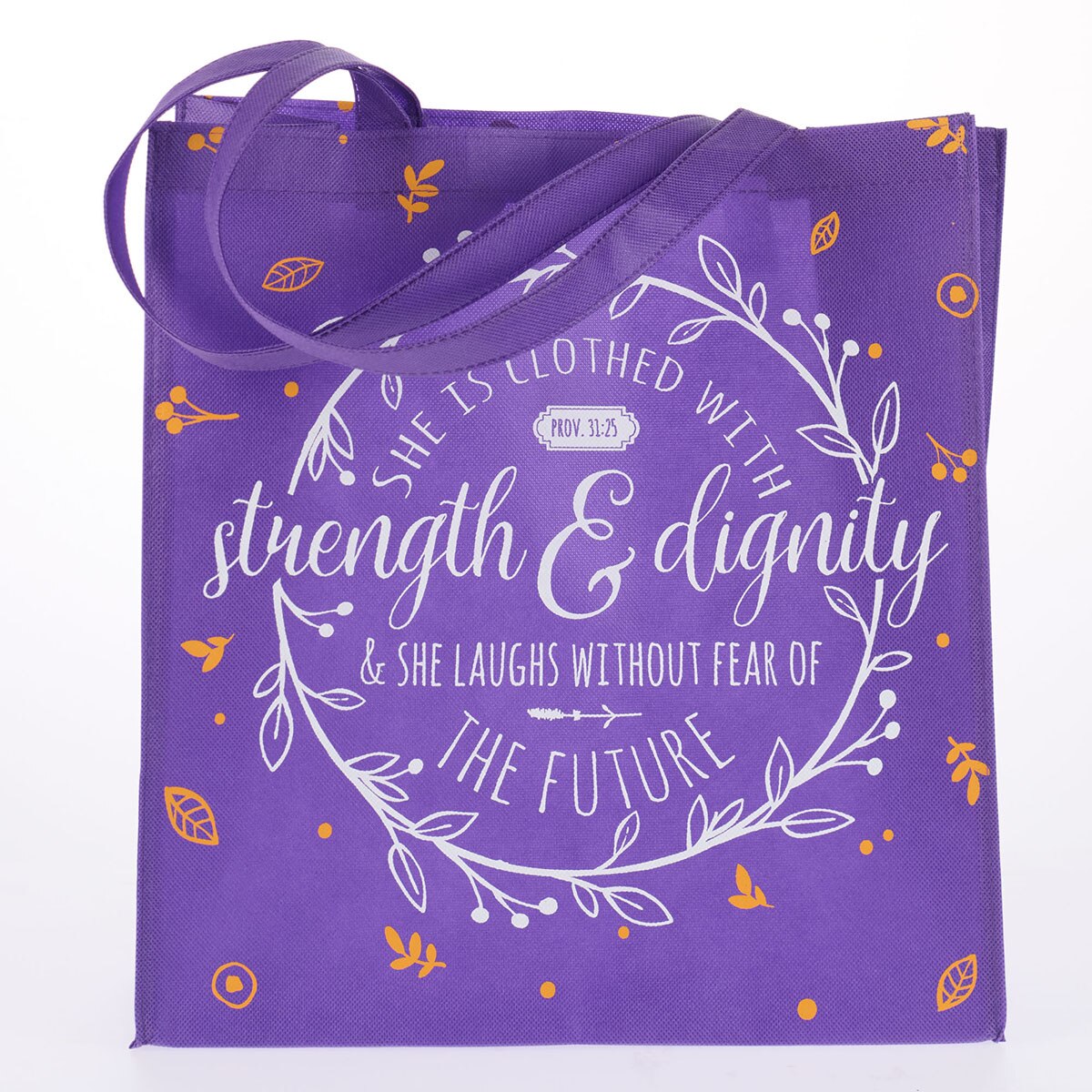 Strength and Dignity Tote Shopping Bag - Proverbs 31:25