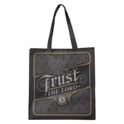 Trust in the Lord Charcoal and Gold Reusable Non-woven Shopping Tote Bag -Proverbs 3:5