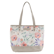 Love is Patient Coral Poppy Canvas Tote Bag