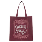 Amazing Grace Burgundy Reusable Non-woven Shopping Tote Bag