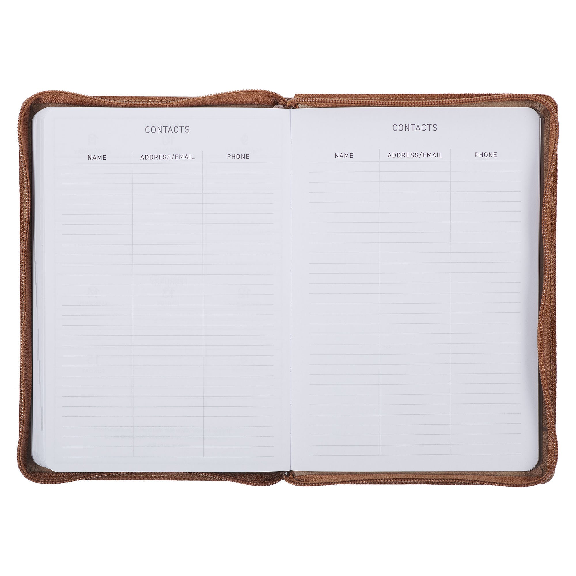 All Things Are Possible 2025 Tuscan Tan Faux Leather Executive Planner with Zipper Closure - Matthew 19:26