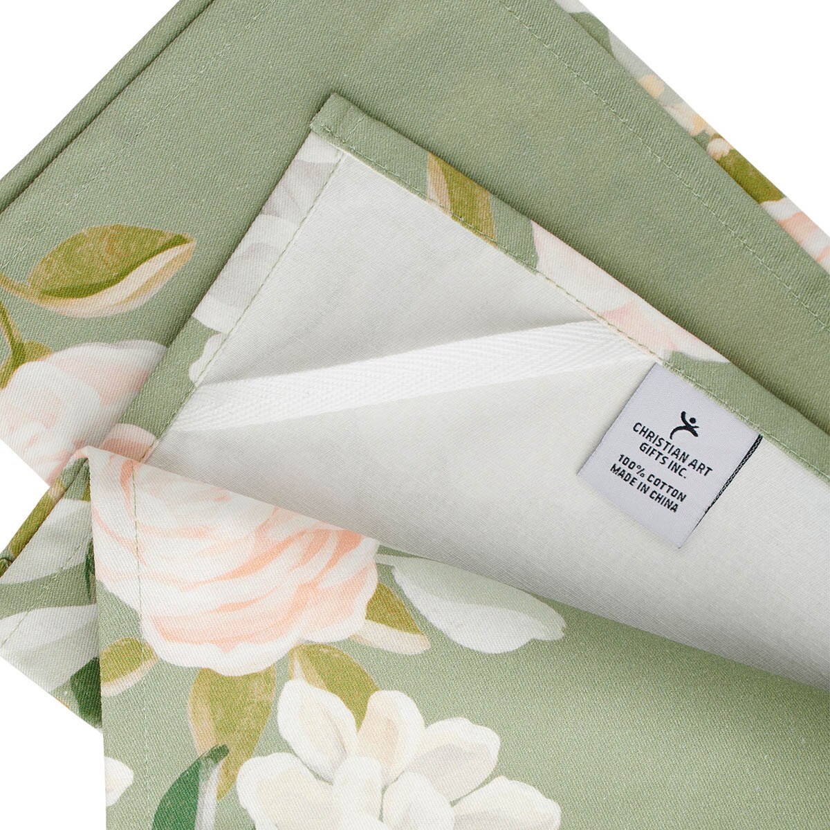 The Lord Stood With Me Sage Green Cotton Tea Towel - 2 Timothy 4:17