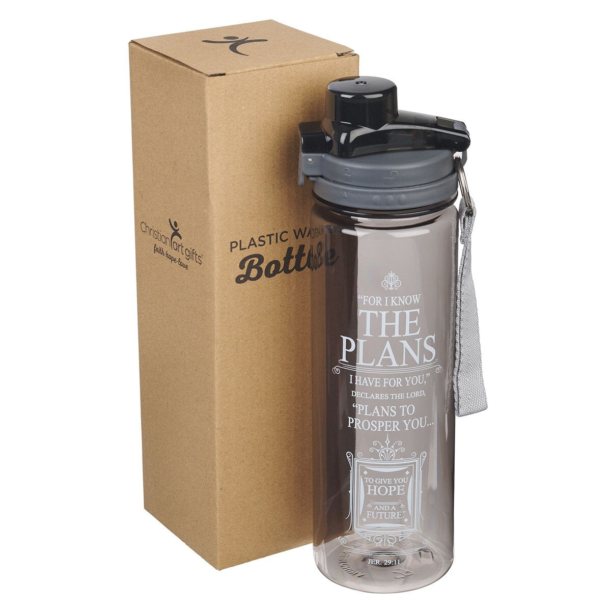 The Plans in Black Plastic Water Bottle -  Jeremiah 29:11