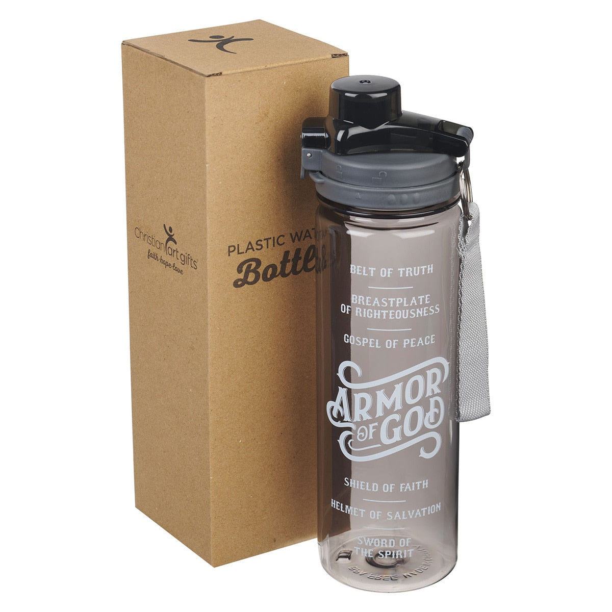 Armor of God Plastic Water Bottle in Black - Ephesians 6:10 - 18