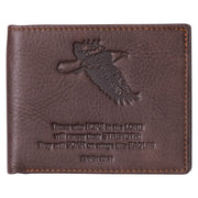 Wings Like Eagles Dark Brown Genuine Leather Wallet - Isaiah 40:31