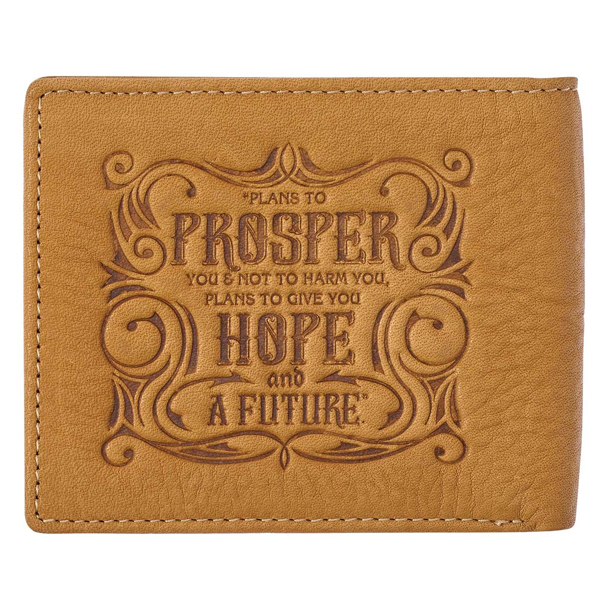 I Know The Plans Camel Tan Genuine Leather Wallet - Jeremiah 29:11