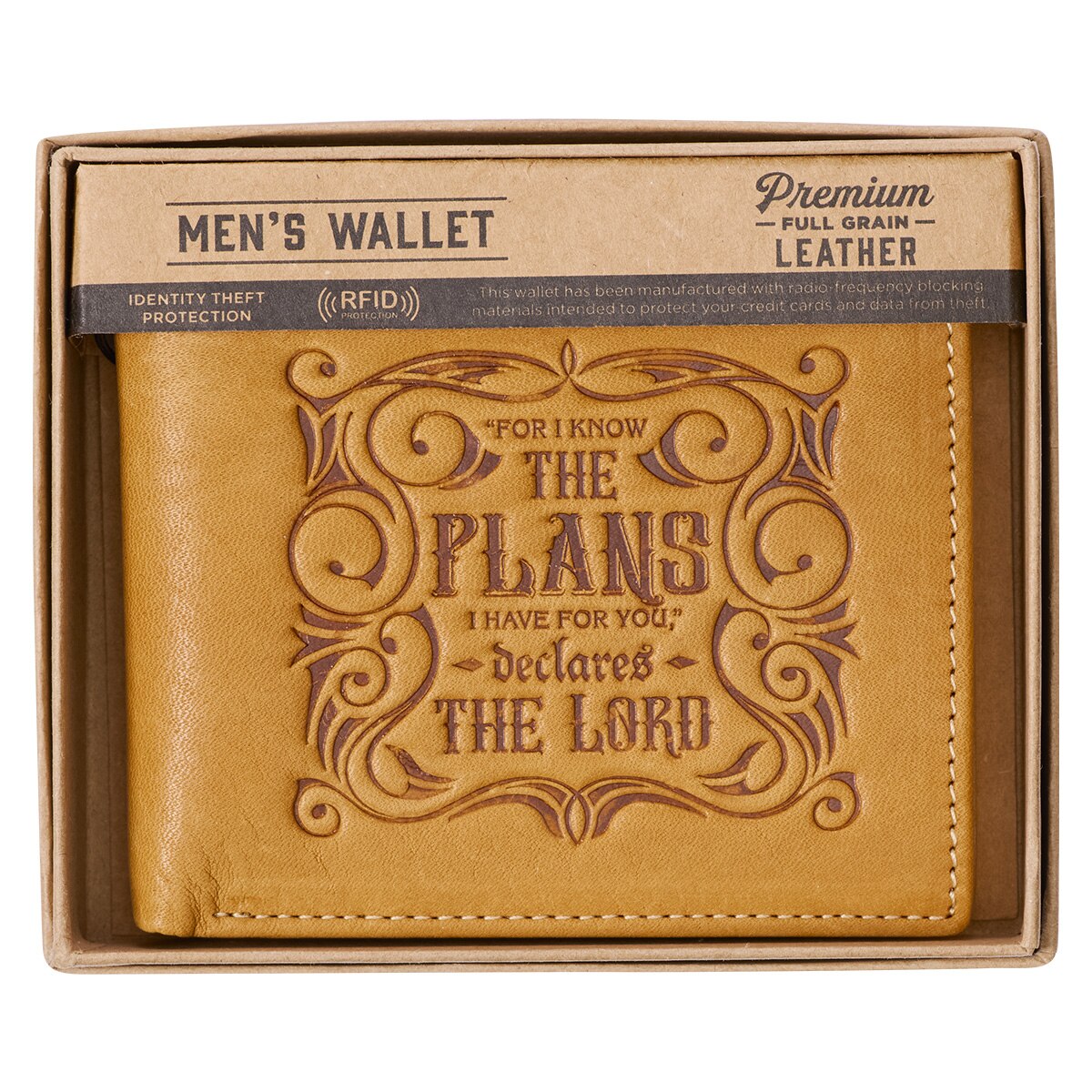 I Know The Plans Camel Tan Genuine Leather Wallet - Jeremiah 29:11