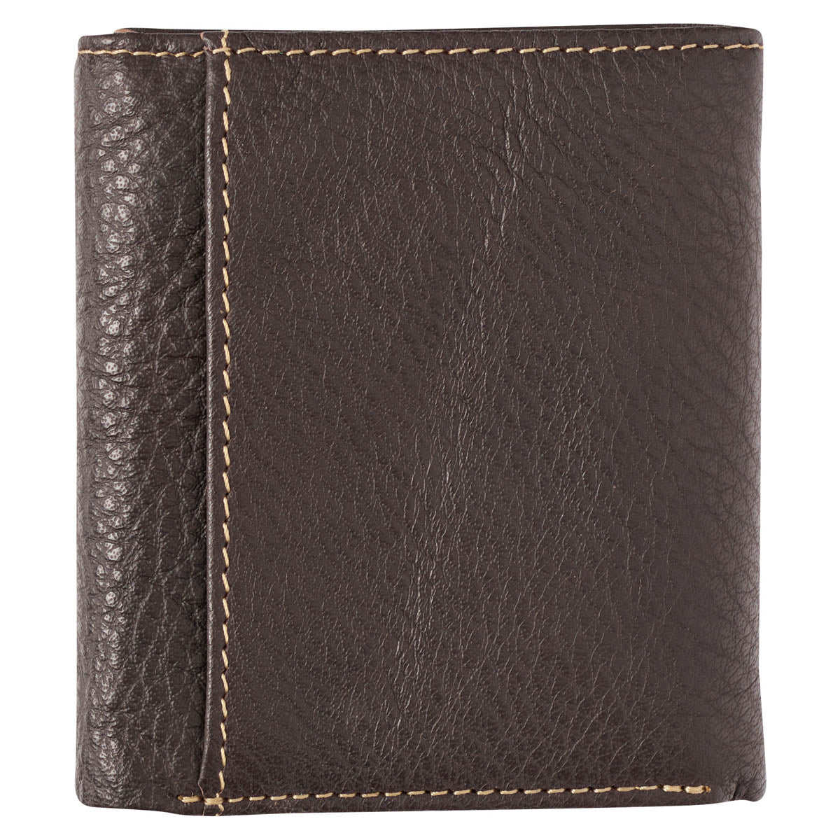Best Dad Brown and Tan Genuine Leather Trifold Wallet