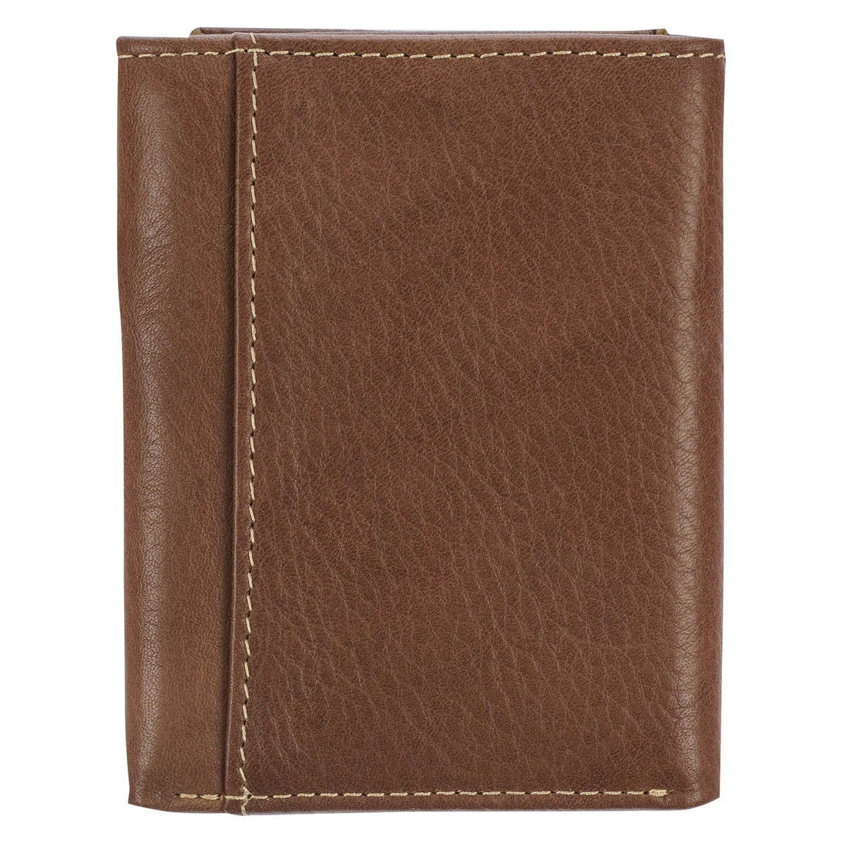 Ichthus Fish Brown Genuine Leather Trifold Wallet