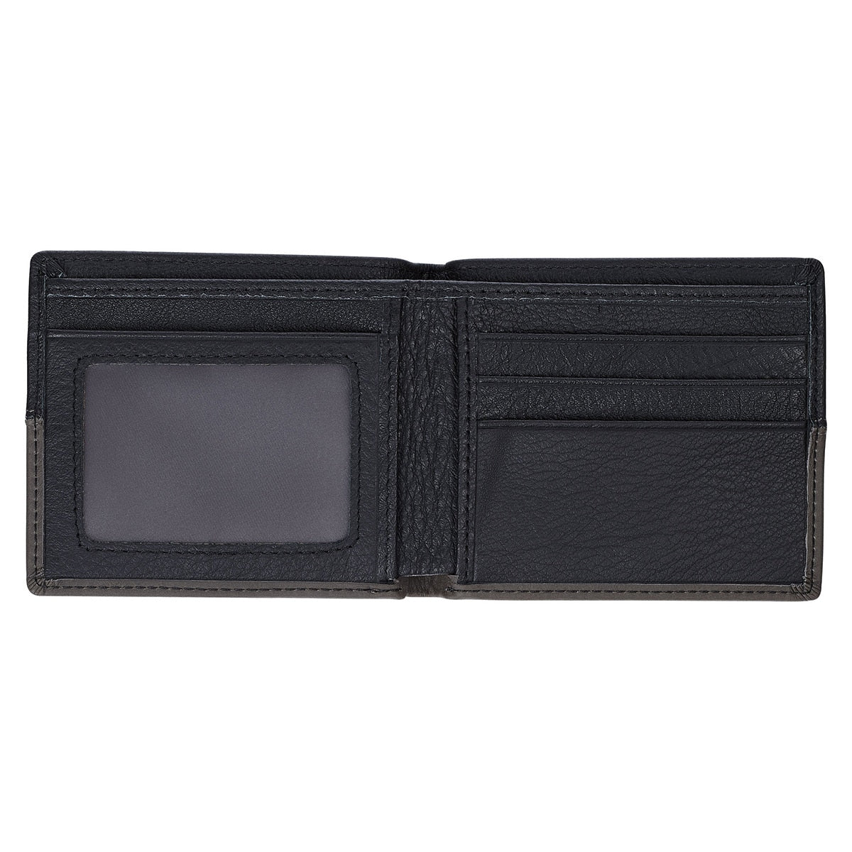 Walk by Faith Black and Gray Full Grain Leather Wallet - 2 Corinthians 5:7