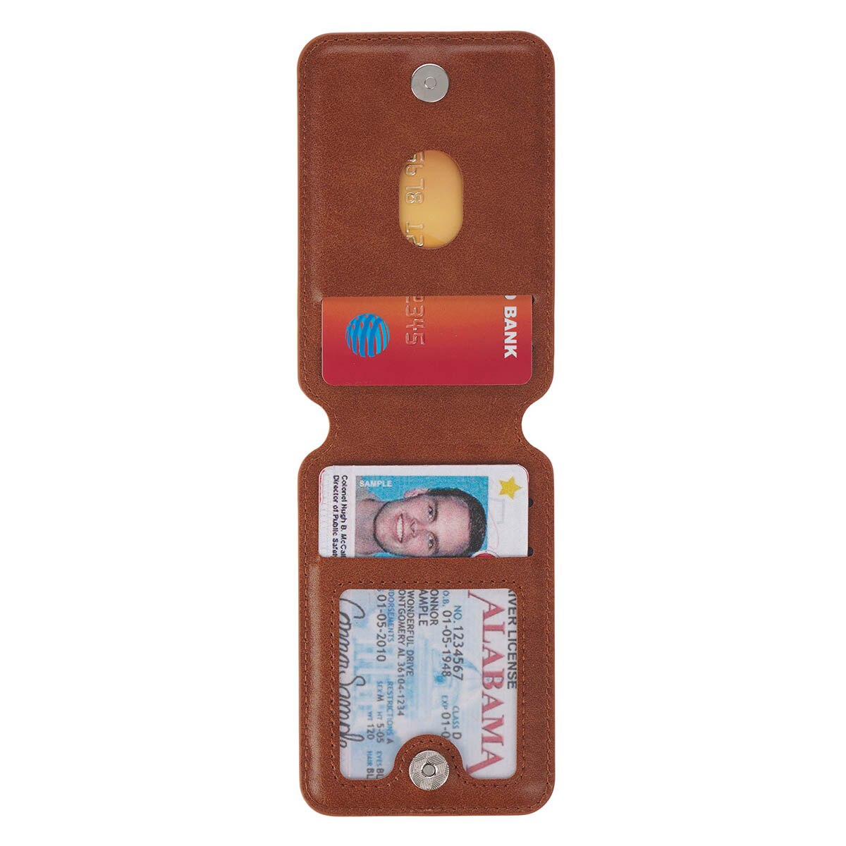 Stand Firm Honey-brown Faux Leather Phone Wallet with Stand - 1 Corinthians 16:13