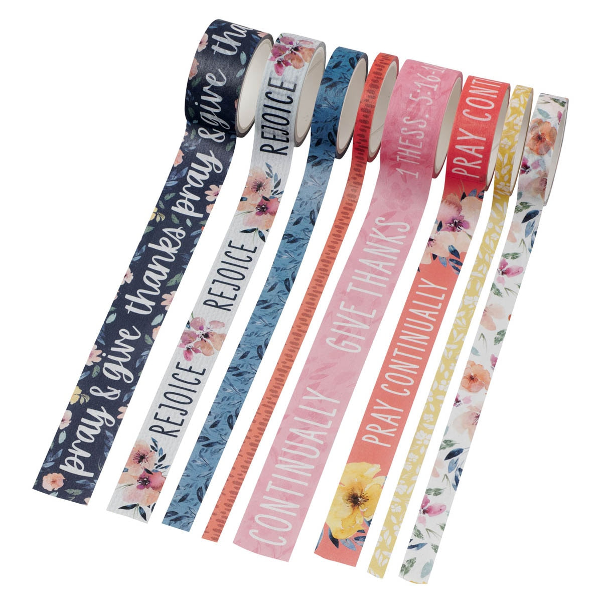 Give Thanks Always Washi Tape Set - 1 Thessalonians 5:16-17